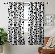 Kids Blackout Curtains 3D Football 2 x W132cm x D160cm Blackout Curtains for Bedroom Full Room Darkening Noise Reducing Grommet Curtain