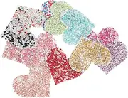 OHPHCALL 12pcs Heart Shaped Patches Bling Applique for Clothing DIY Fashion Decor for Shirts Bags and Accessories Unique Style Repair Kit