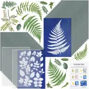 Sun Print Paper Kit Cyanotype Paper 30 Sheets Cyanotype Papers with 2 Sheet A...