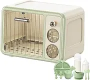 Baby Bottle Storage Box, Baby Bottle Drying Rack, Kitchen Cabinet Organizer, Foldable Design, Dustproof Lid, 37cm, for Drying, Kitchen, New Born Feeding Accessories