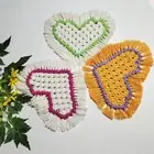 2Pcs Nordic Style Drink Coasters Handwoven Insulation Mat Home