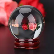 50mm Crystal Clear Sphere Quartz Ball with Wooden Stand As Home Decoration, Funny and Dreamy for Friends, Present for Home