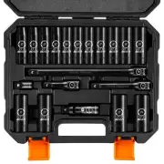 1/2" Drive Metric Deep Impact Socket Set, 20 Piece Cr-V Steel Metric Socket S...