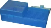 MTM Ammo Box 200 Round Flip-Top 223 204 Ruger 6x47 Clear Blue - RS20024