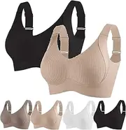 [Generic] Floralshe Bra, Floralshe Brasieres, Floral Shelf Bra, Women's Solid Color Four Rows Adjustable Wireless Bra