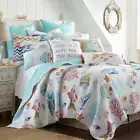 LEVTEX HOME Quilt Set Full/Queen Barrier Reef 3-Piece Cotton in Multicolored