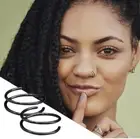(2) Tiny Double Nose Hoop Ring For Piercing Spiral Nose Ring Black 20-Gauge