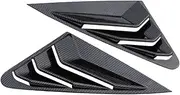 1 Pair Car Rear Window Louver Shutters Cover Trim Side Vent Decoration Compatible For A4 A4L 2009-2016 Carbon Fiber
