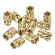 Knurled Insert Nut M6x12mm Lx8mm OD Female Thread Brass Embedding Nut 30Pack
