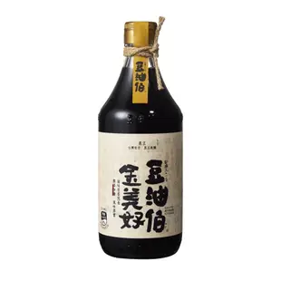 【豆油伯】金美好無添加糖醬油500ml(無麩質不含碘、純釀造醬油)