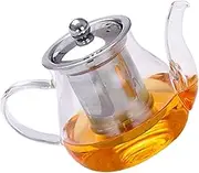 LALADEFIEE 1Set Glass Teapot with Filter Handheld Kettle for Tea Lovers Stylish and Practical Design for Home and Kitchen Use Wear Resistant Tea Brewing Pot