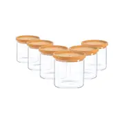 Argon Tableware Glass Storage Jars with Cork Lids - 550ml - Pack of 6