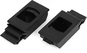 uxcell Door Cabinet Lock Plastic Recessed Flush Sliding Pull Latch Black 2pcs