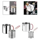 Deep Fry Pot with Strainer Basket Stainless Steel Practical Cooking Tool Kitchen