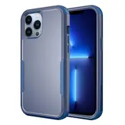 For Apple iPhone 13 Pro 3in1 Case Drop Resistant Defender Tradies Hybrid Armor Heavy Duty Rugged Shockproof Tough Cover (Navy Blue)