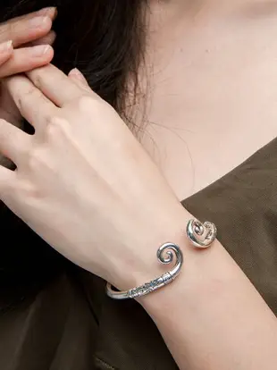 銀手鐲女999純銀緊箍咒足銀手環時尚個性簡約民族風送男友禮物