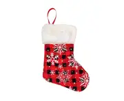 C211 12PCS Christmas Snowflake Socks Christmas Tree Gift Bag Ornaments Christmas Supplies Holiday Decorations Fireplace Pendant