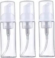 Foam Pump Bottle, 3PCS 60ml Transparent Travel Size Pump Bottle with Leakproof Lid, Refillable Foam Soap Dispenser for Liquid, Kitchen Bathroom Travel