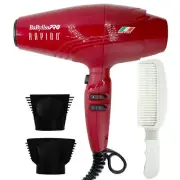 BaByliss Pro Rapido Nano Titanium Italian Performance Hair Dryer + Flat Top Comb