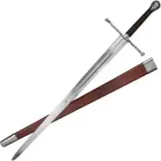 Handmade Battle Ready Functional Twisted Hand & Half Medieval Sword W/Scabbard
