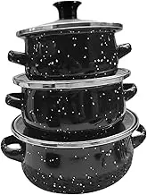 STARTIST 3X Enamelware Pot Set Soup Pot Multifunctional Stewpot Kitchenware Cooking Pot Simmer Pot for Bread Gas/Induction Cooker Home