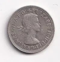 在飛比找Yahoo!奇摩拍賣優惠-澳大利亞1959年伊麗莎白二世1先令銀幣