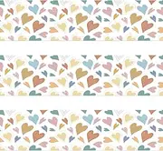 MOUNMDA 72 Feet Colorful Boho Heart Bulletin Board Borders Rainbow Heart Borders for Classroom Bulletin Board School Office Home Wall Décoration