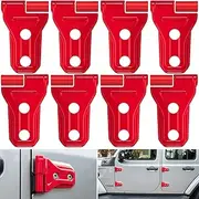 Door Hinge Cover Trim Exterior Accessories Decoration for 2018-2024 Jeep Wrangler JL JLU Sport Sahara Freedom Rubicon Unlimited Gladiator JT 2-Door & 4-Door (Red 8PCS)