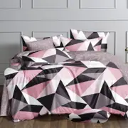 Luxor Super King Pinkly On Design Cotton Quilt Doona Duvet Cover Set