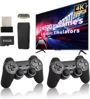 Retro Game Console, Wireless Retro Game Console, 24500+ Games Built-In, 4K HDMI