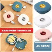 Case Cord Tangle Free Organizer Portable Earphones Manager Wire Winder Cable AU