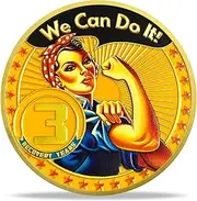 3 Year Sober AA Medallion - Inspirational Sobriety Coin, Dual-Sided AA Coin with Rosie The Riveter Style and 'We Can Do It' Design, Non-Religious AA Chips, Sober Affirmation Token, Recovery Coin