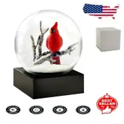 Elegant Cardinal Snow Globe with Matte Black Base - Unique Home Treasure