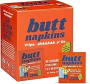 Butt Napkins - Water-Based Flushable Wipes, Individually Wrapped (Industrial, 10 Count (Pack of 1))