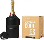 Huski Champagne Cooler | New | Award-Winning Iceless Design with Detachable Bottle Stopper | Keeps Wine Cold up to 6 Hours | Fits Most 750ml Champagne, Prosecco & Sparkling Wine Bottles (Black)