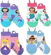 [Ez Sox] Toddler Boys Socks Non Skid Anti Slip Grip Seamless Toe Pull Up Loops