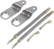 X AUTOHAUX 1 Set 135 Degree Copper Tire Valve Extension with Universal Stainless Steel 210mm Tyre Valve Stem Extender for Car Motorcycle RV Truck Bike