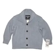OSHKOSH B'GOSH NEW $36 Light Blue Shawl Collar Cotton Cardigan 18M