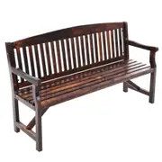 Wooden Garden Bench Chair Natural Outdoor Furniture Decor Patio Deck 3 Seater