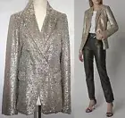 HOUSE OF HARLOW Double Breasted Sequined Blazer in Champagne sz M