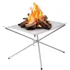 Portable Folding Steel Wire Mesh Bonfire Rack for Outdoor Picnics and Barbecues