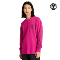 在飛比找PChome24h購物優惠-Timberland 男款深粉色北極光圖案有機棉長袖T恤|A