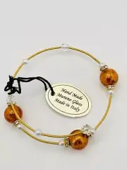 Handmade Murano glass bead wire made in Italy Bracelet