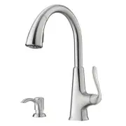 Pfister Pasadena Pull-Down Kitchen Faucet Soap Dispenser Stainless Steel