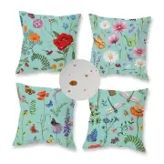 Outdoor Waterproof Spring Summer Pillow Covers 18" x 18" (Pack of 4) Blue