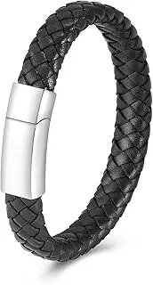 [Generic] Cremation Urns Bracelet Free Engraving Man Memorial Bangle with Metal Buckle Urns for Ashes Keepsake Jewelry