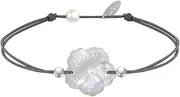 [LES POULETTES BIJOUX] Bracelet Flower - Resin and Sterling Silver Pearls on Waxed Cord - Classics