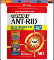 Combat Ant-Rid Bait Strips, with Fast Kill Action, Insecticides, 10G, 10 Pack...
