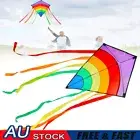 Rainbow Triangle Kite Outdoor Children Fun Sport Kids Toys Gift Air Fly Colorful