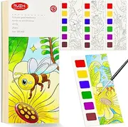 FQKIOMY Pocket Watercolor Painting BookTravel Paint Watercolor Coloring Book Set for Kids 3-8 Years Old Boys and Girls Party Birthday Thank You Exchange Art Craft Gifts